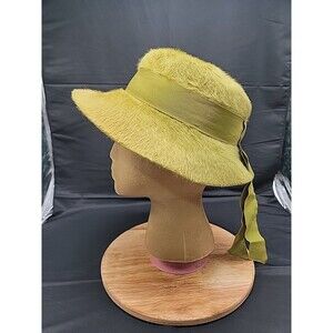 Womens Vintage 50's, 60's Belmar Faux Green Fur Hat One Size